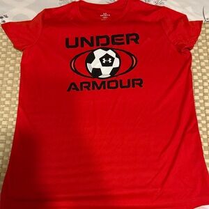 Under Armour Kids Red Soccer Graphic Tee